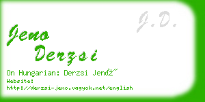 jeno derzsi business card